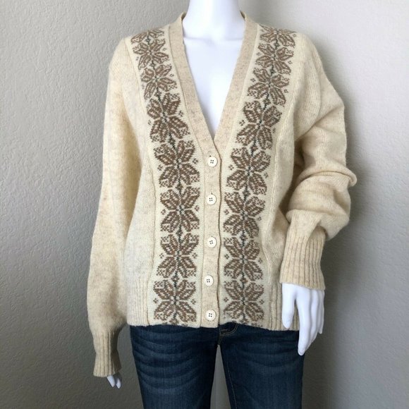 Vintage Sweaters - Vintage Moffat Woollens Womens Cardigan Size 44 M Wool Made in United Kingdom
